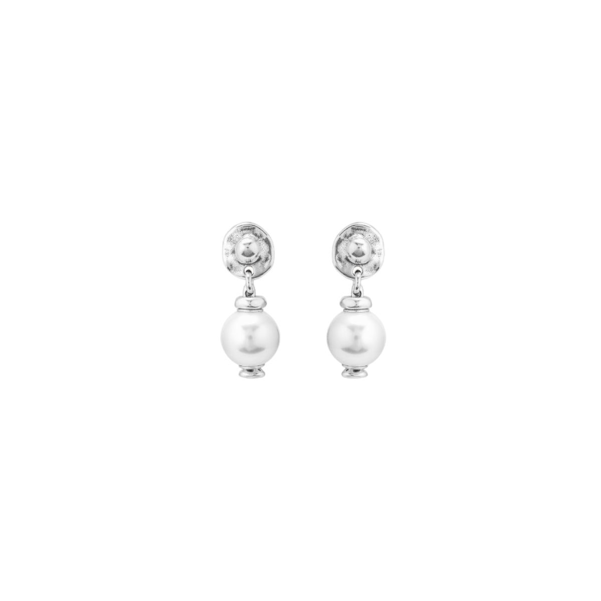 UNOde50 Women's Texcoco White Pearl Hanging Earrings in Sterling Silver-Plating over Metal