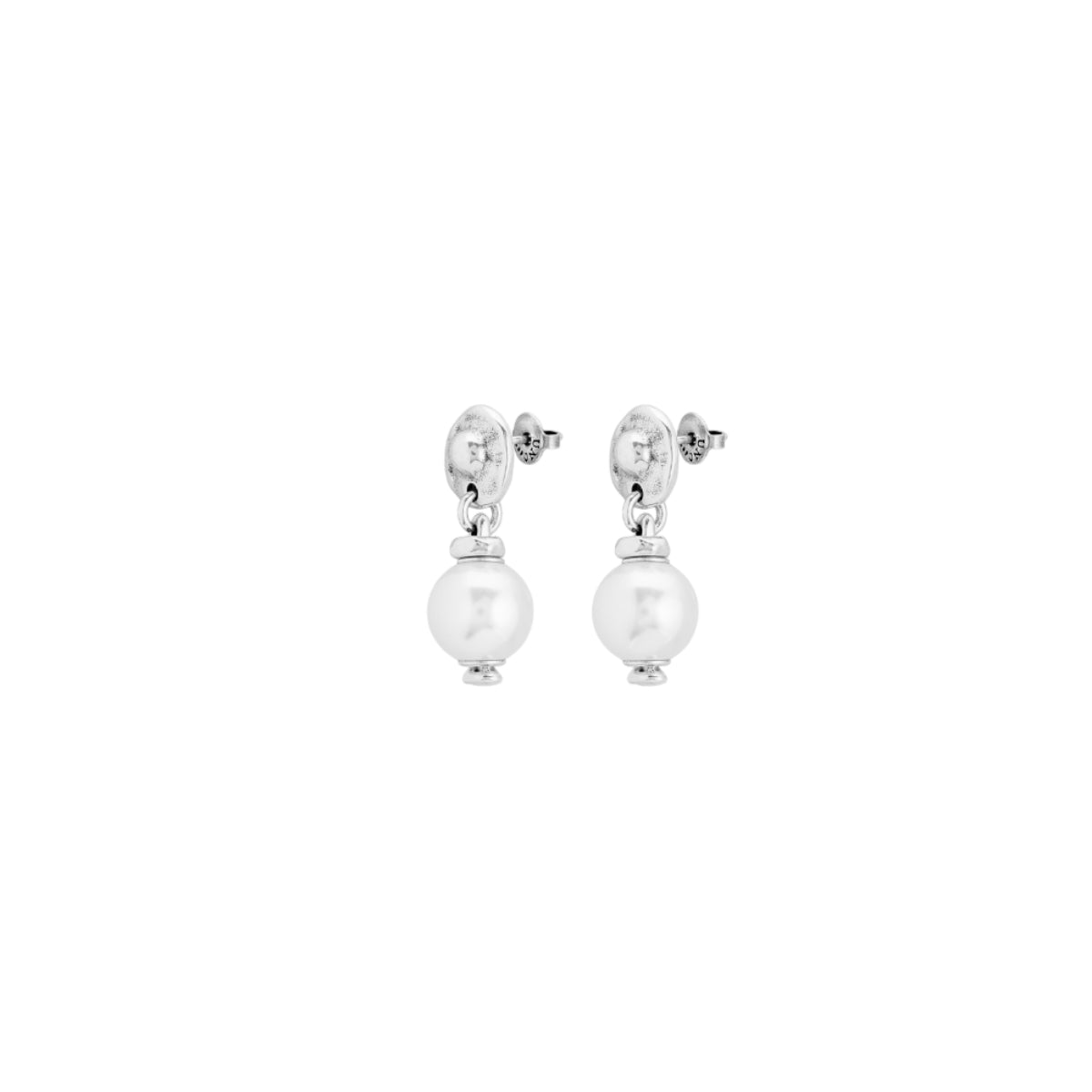 UNOde50 Women's Texcoco White Pearl Hanging Earrings in Sterling Silver-Plating over Metal