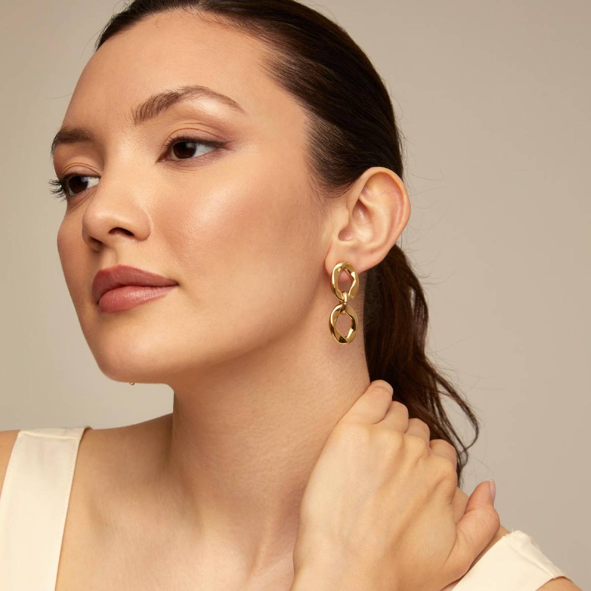 UNOde50 Joyful Women's Two Links Drop Earrings in Metal