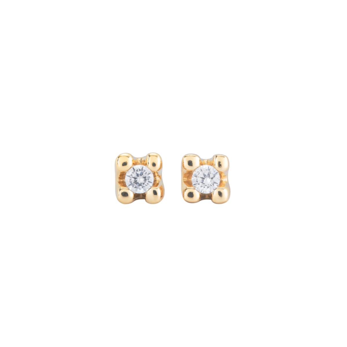 UNOde50 Spiritual Women's White Cubic Zirconia Stud Earrings in Metal