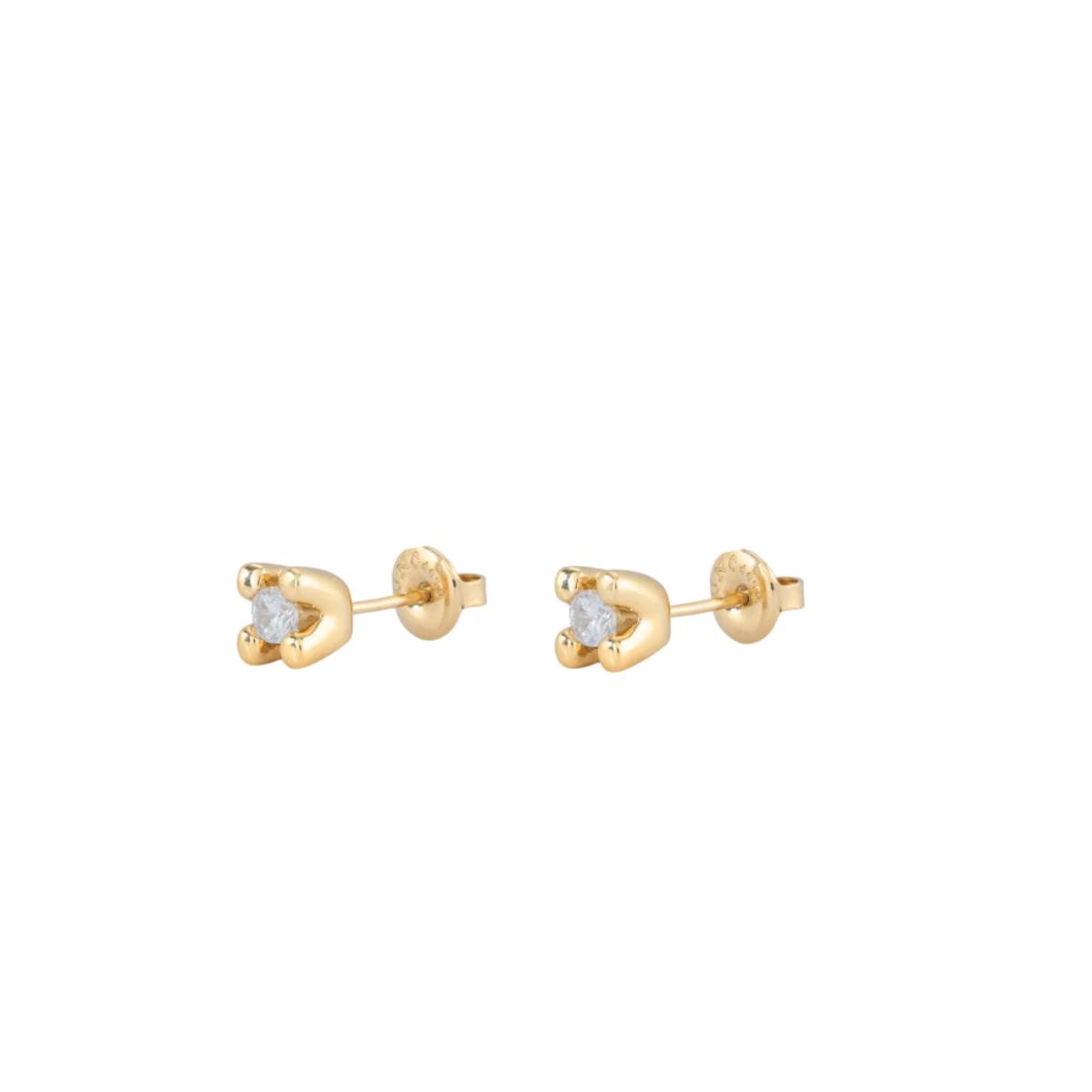 UNOde50 Spiritual Women's White Cubic Zirconia Stud Earrings in Metal