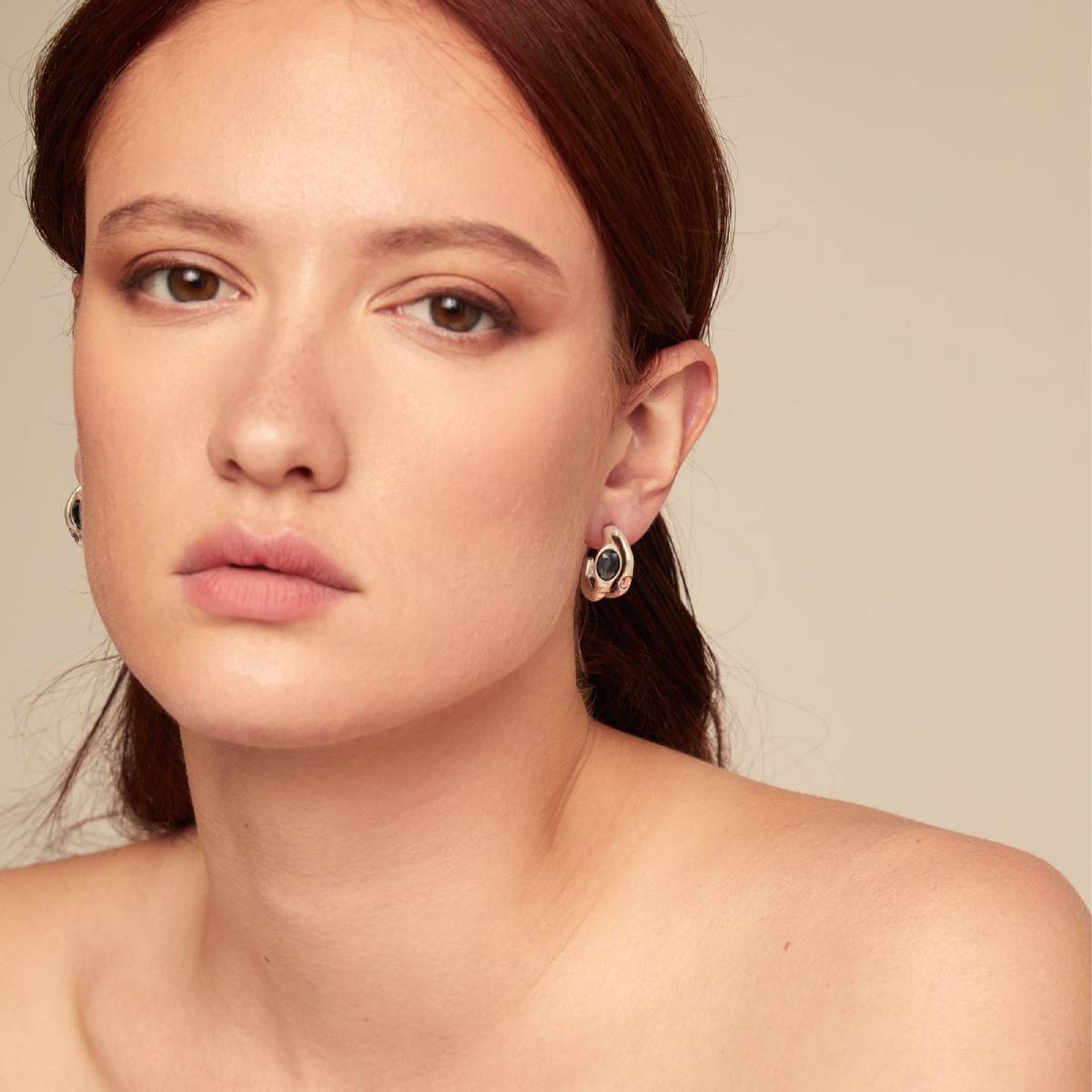 UNOde50 Women's Crystal Hoop Earrings in Sterling Silver-Plating over Metal Alloy