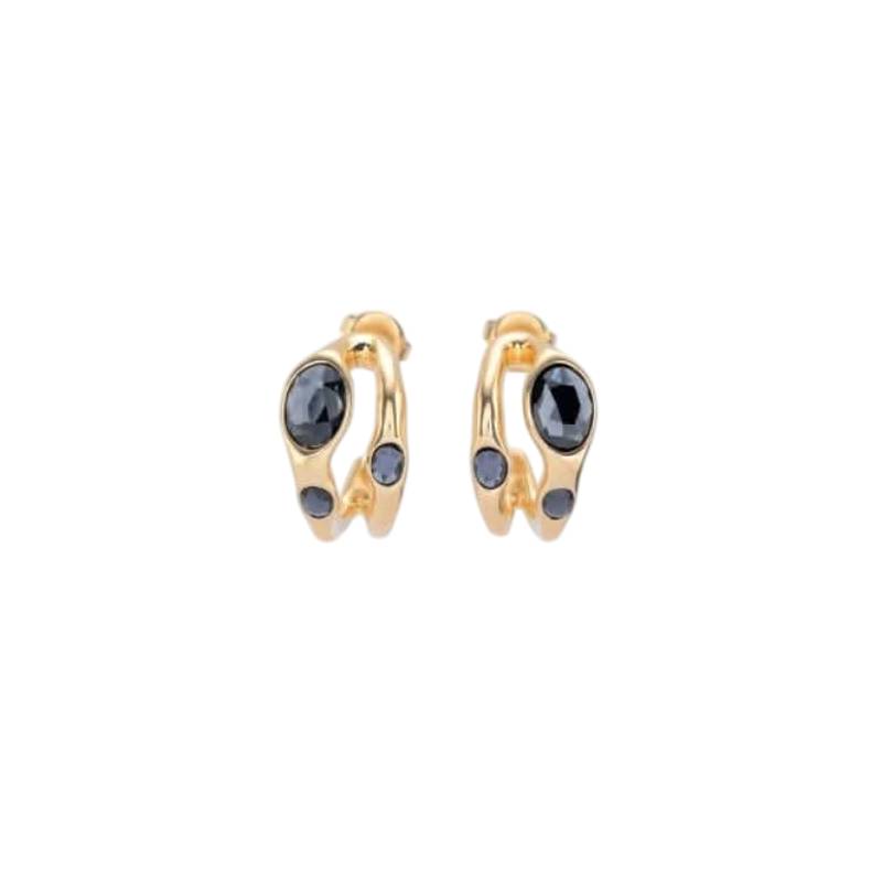 UNOde50 Women's Crystal Hoop Earrings in 18K Gold-Plating over Metal Alloy