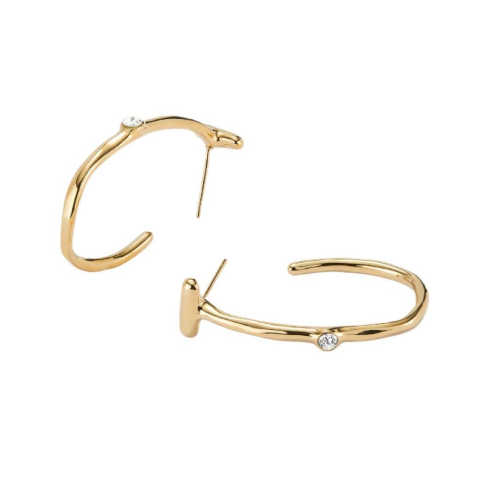 UNOde50 Ser Indomable Women's White Topaz Hoop Earrings in Metal