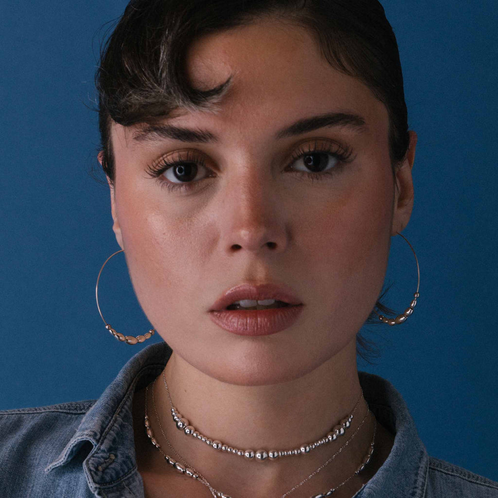 Metal Alchemist Alchemy Beaded Hoops Earrings