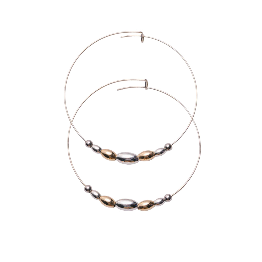 Metal Alchemist Alchemy Beaded Hoops Earrings