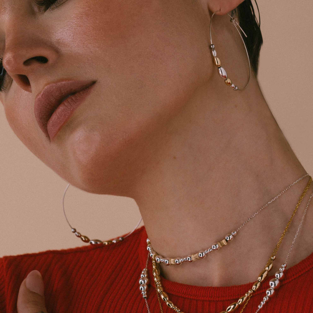 Metal Alchemist Alchemy Beaded Hoops Earrings