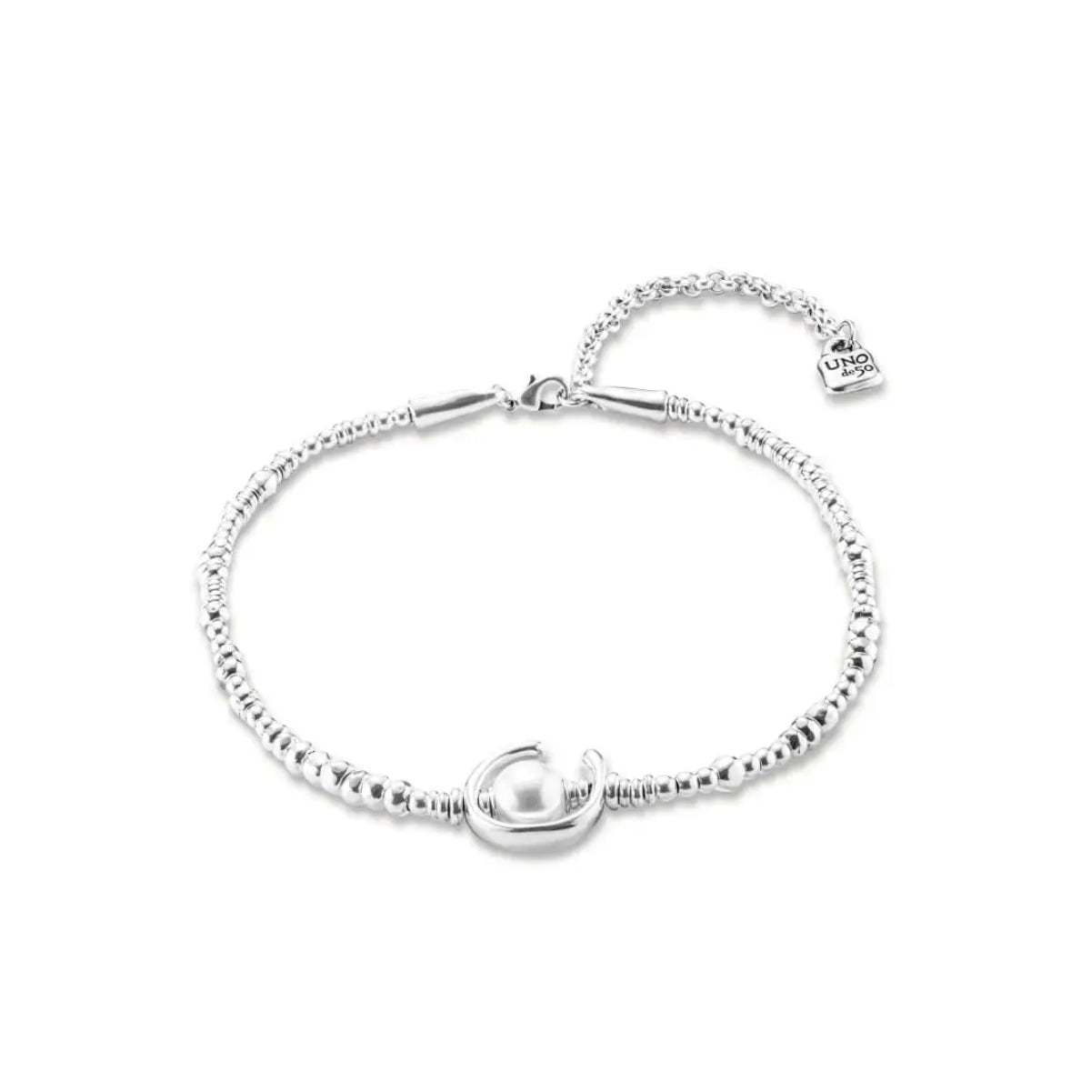 UNOde50 Another Round, Oh Oh Oh...! Women's White Pearl Shell Necklace in Sterling Silver-Plating over Metal