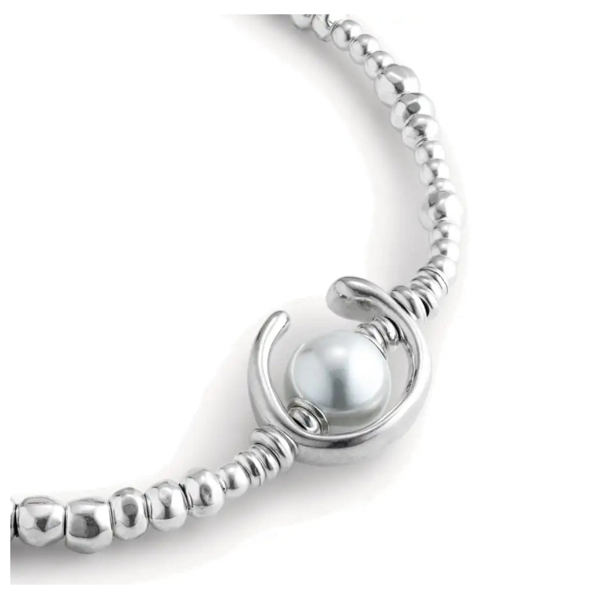 UNOde50 Another Round, Oh Oh Oh...! Women's White Pearl Shell Necklace in Sterling Silver-Plating over Metal