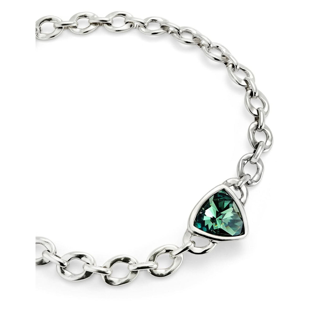 UNOde50 Unisex Ser Camaleonica Green Faceted Crystal Necklace in Sterling Silver-Plating over Metal Alloy