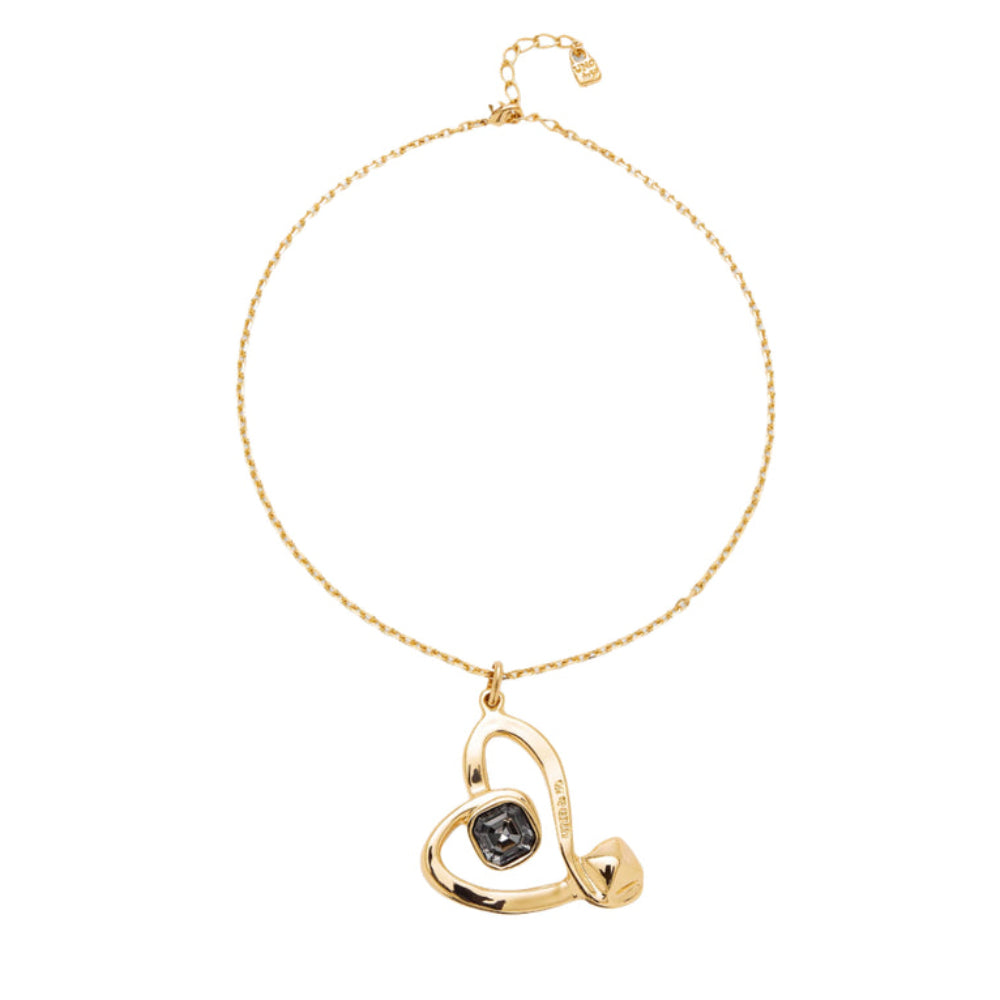 UNOde50 Ser Expresiva Women's Black Crystal Pendant Necklace in Metal Alloy