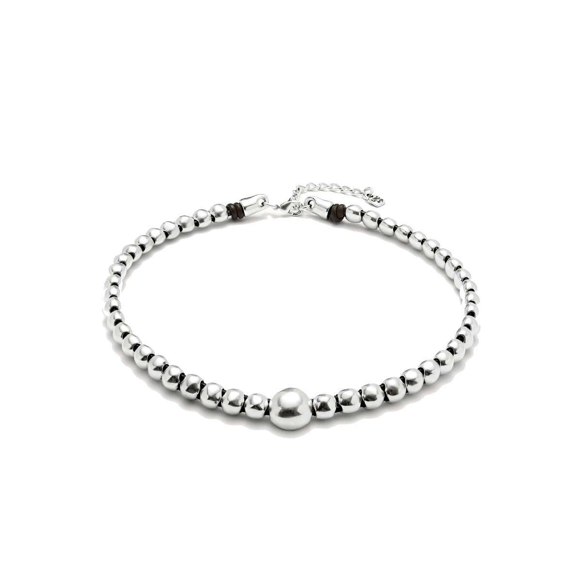 UNOde50 Ser Intrepida Unisex Beads Necklace in Sterling Silver-Plating over Metal