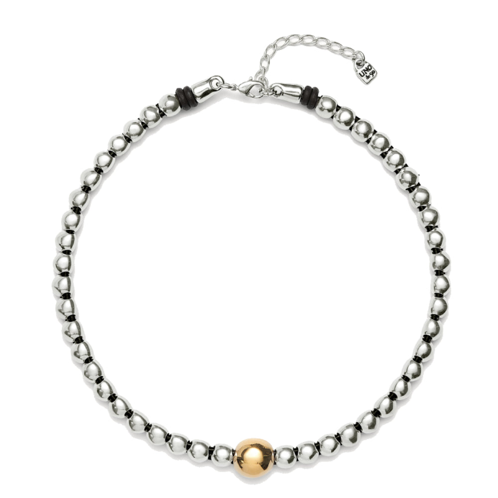 UNOde50 Ser Intrepida Unisex Beads Necklace in Sterling Silver-Plating over Metal