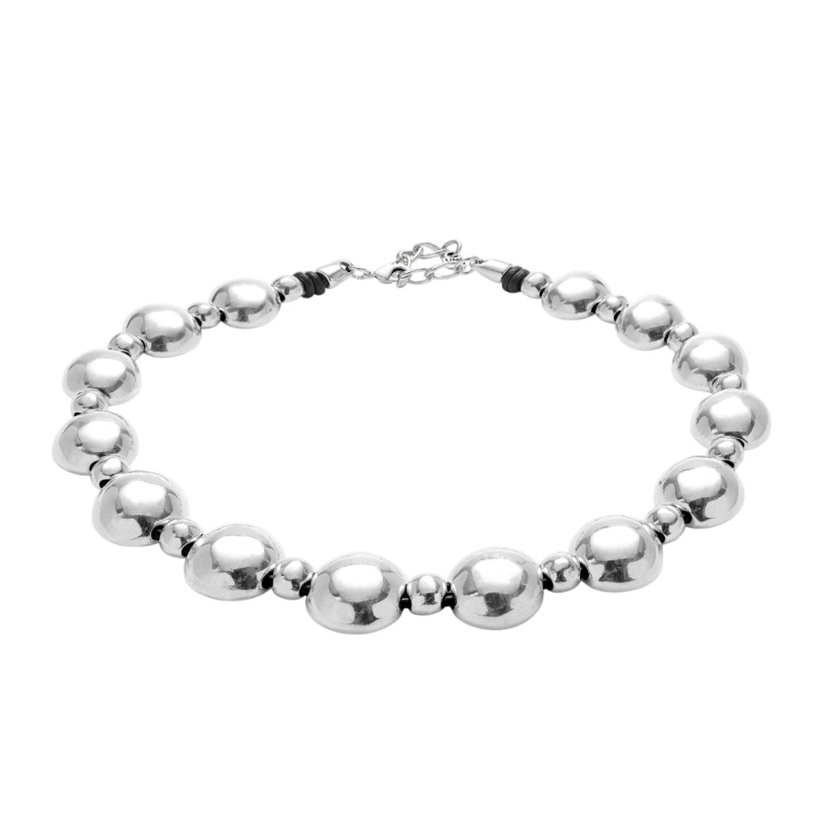 UNOde50 Ser Intrepida Unisex Beads Necklace in Sterling Silver-Plating over Metal Alloy