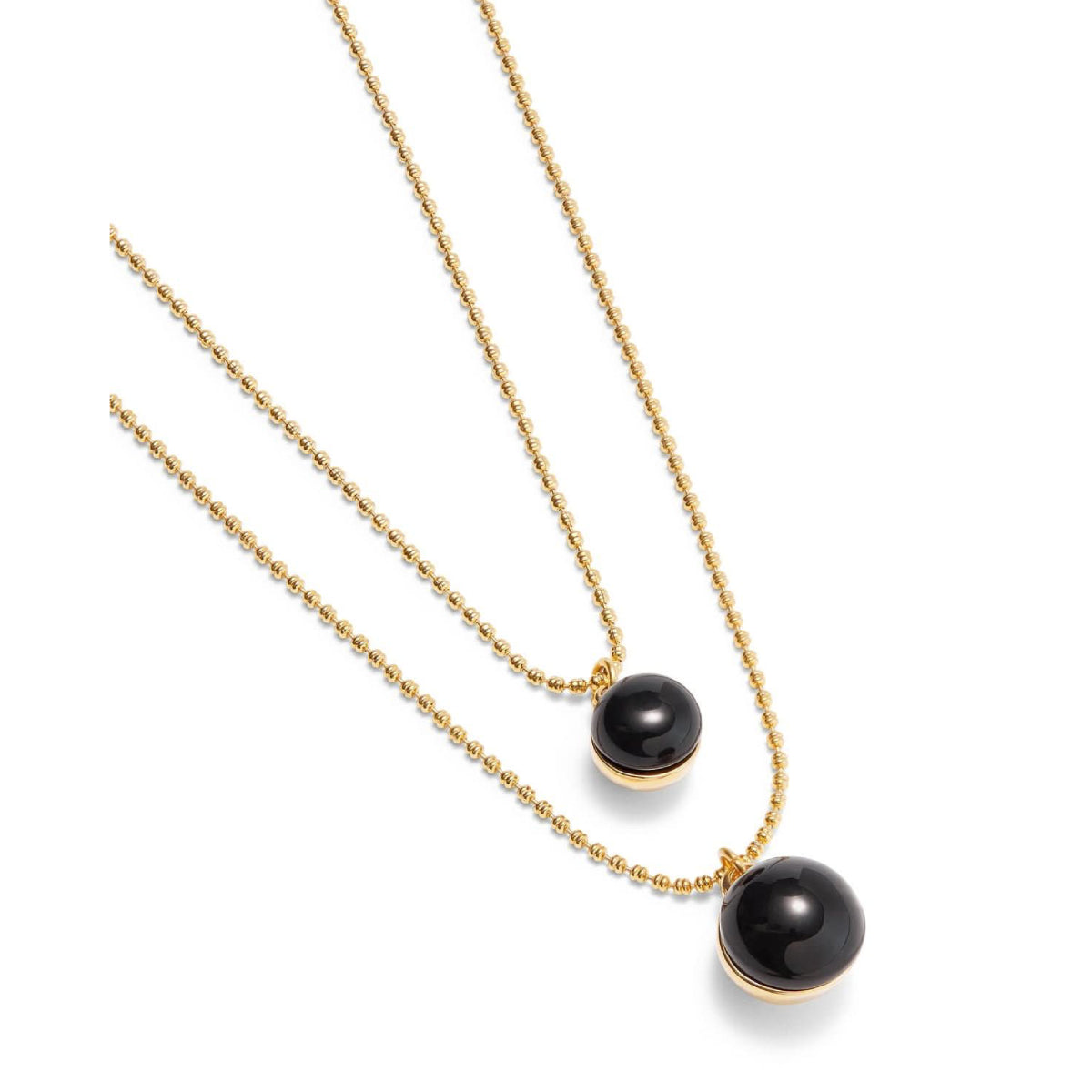 UNOde50 Women's Black Murano Glass Pendant Double Chain in 18K Gold-Plating over Metal Alloy