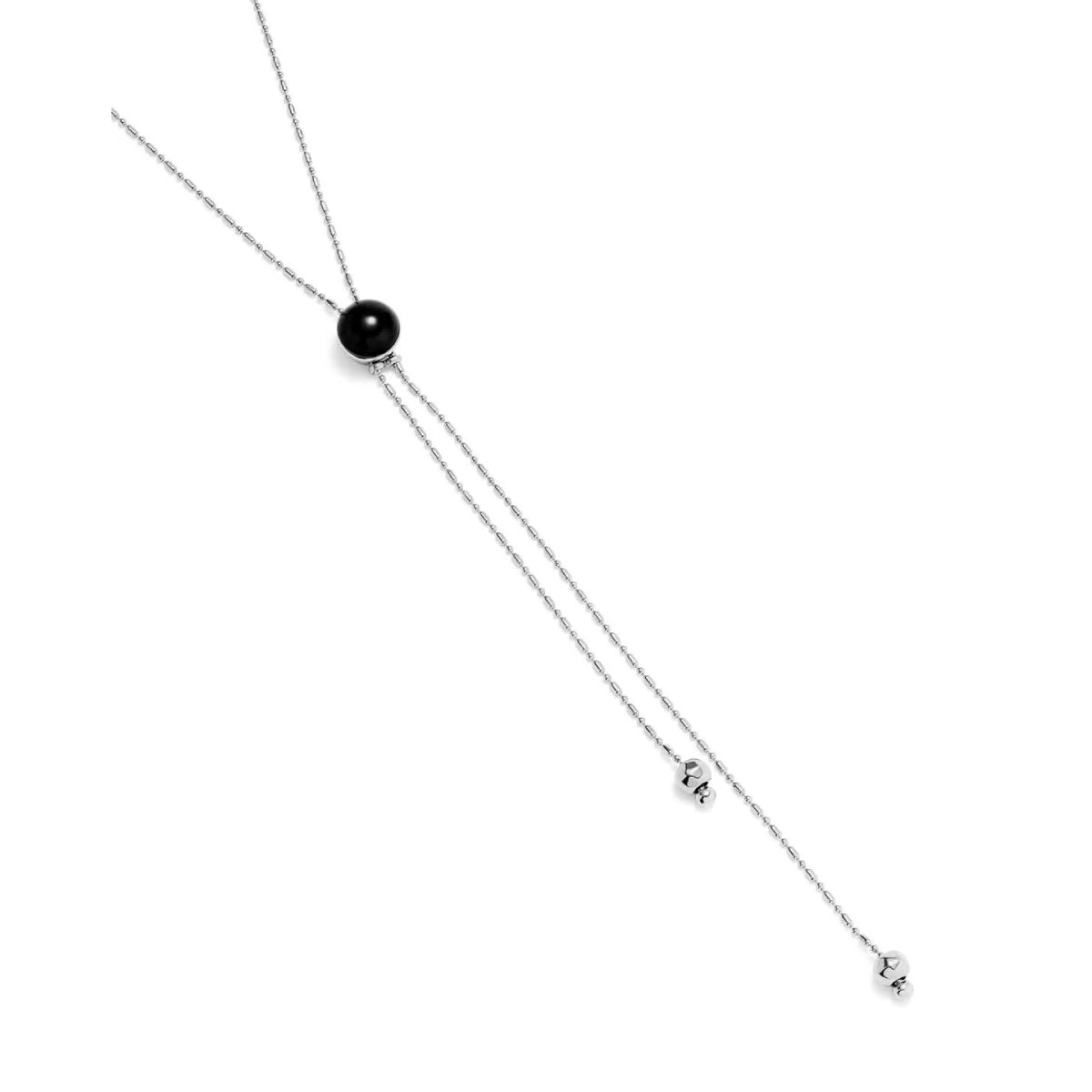 UNOde50 Women's Black Murano Glass Pendant Chain in Sterling Silver-Plating over Metal Alloy