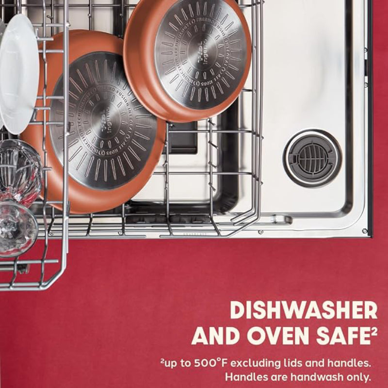 T-fal Ingenio Expertise Non-Stick Cookware (Set of 14) - Peach