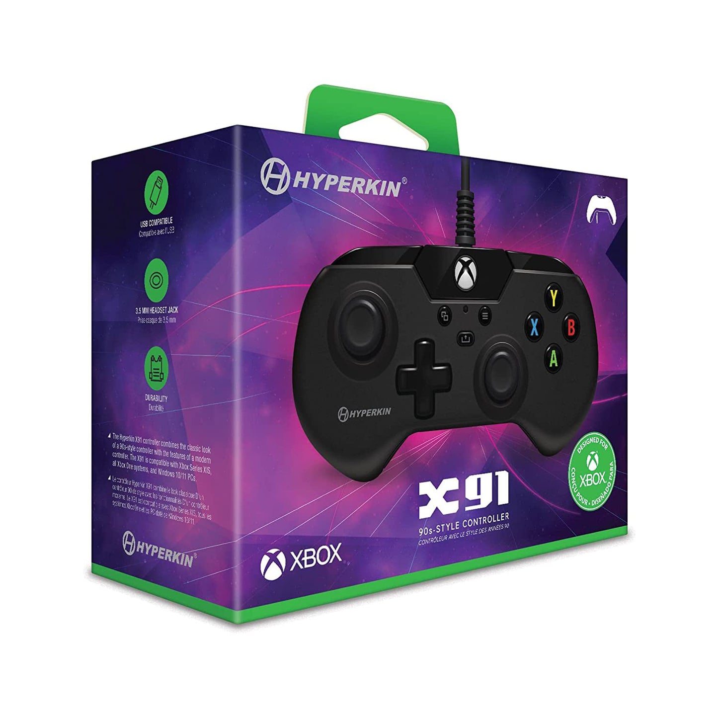 Hyperkin X91 Ice Xbox Series X/S and Xbox One Wired Controller with Precision Analog Triggers - Black