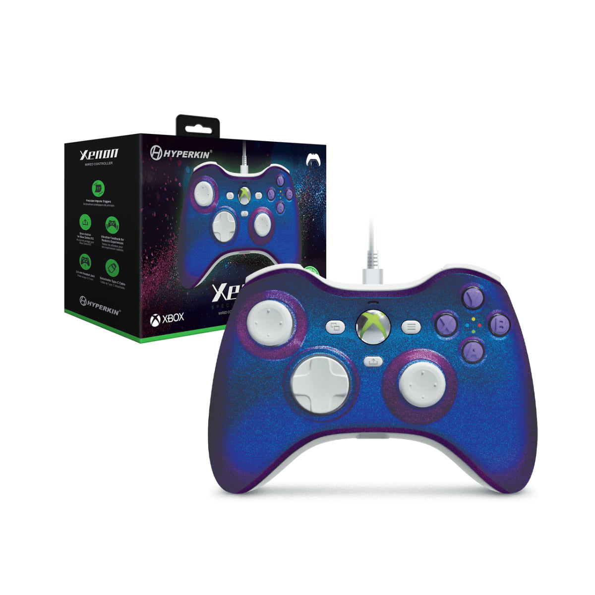 Hyperkin Xenon Wired Controller with Headset Jack - Twilight Galaxy