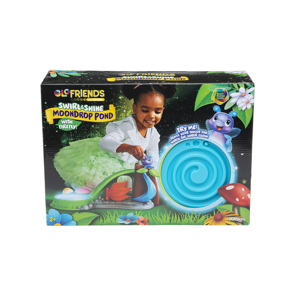 PlayMonster Playskool Glo Friends Estanque MoonDrop con remolino y brillo