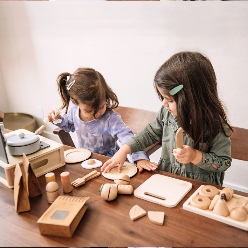 Wonder & Wise Table It Fruit and Veggies Play Set - Natural