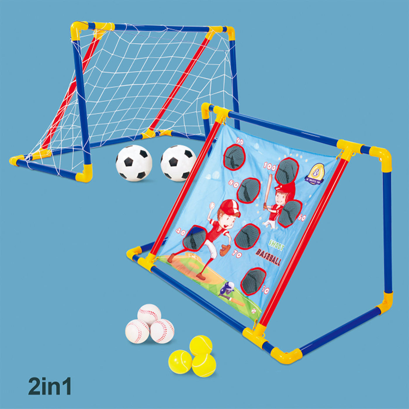 Ocean Toys 2-in-1 Soccer & Pitching Game Playset