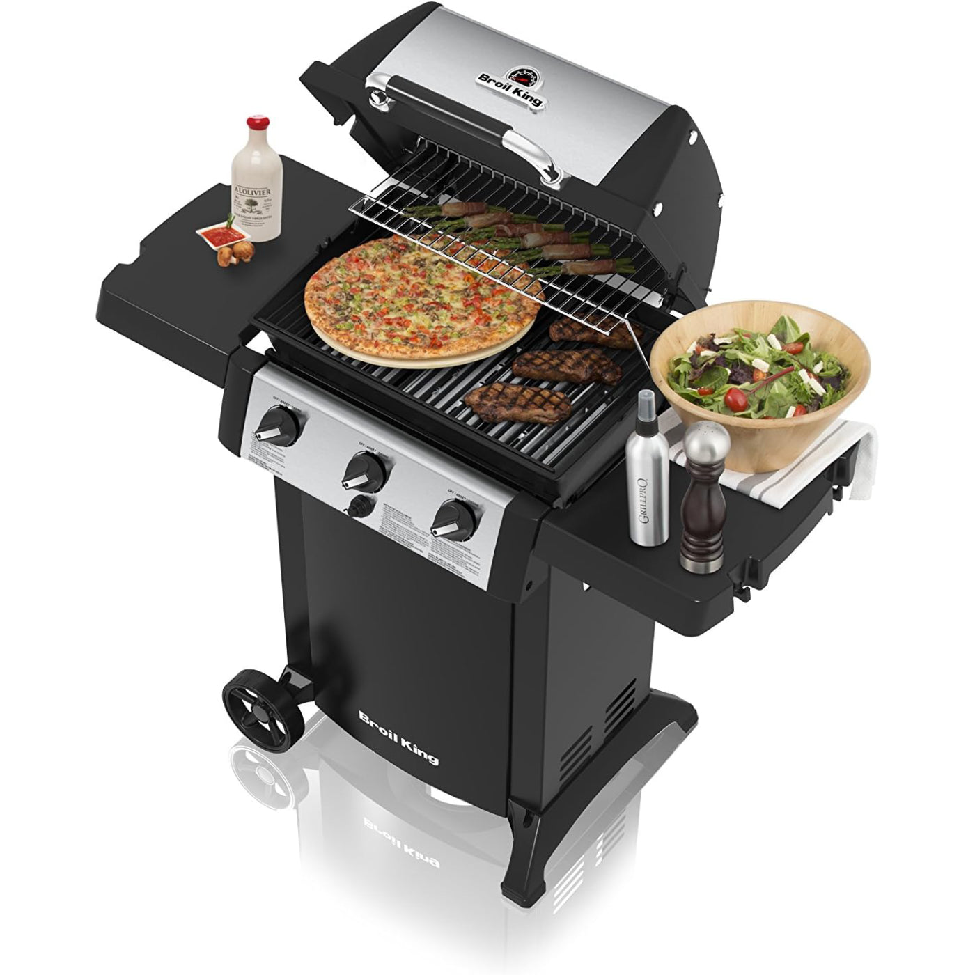 Broil King Gem 320 814154 Liquid Propane Grill with Rust Resistant - Stainless steel/Black - Curacao