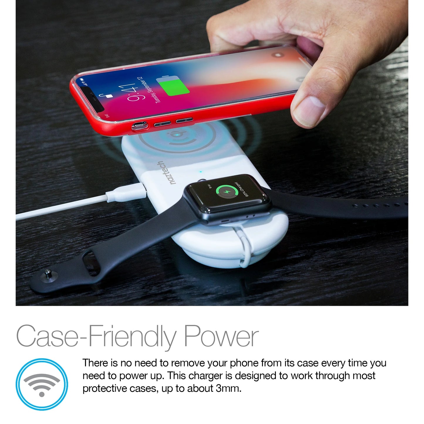 Naztech Power Pad Duo Qi Wireless Fast Charger - White