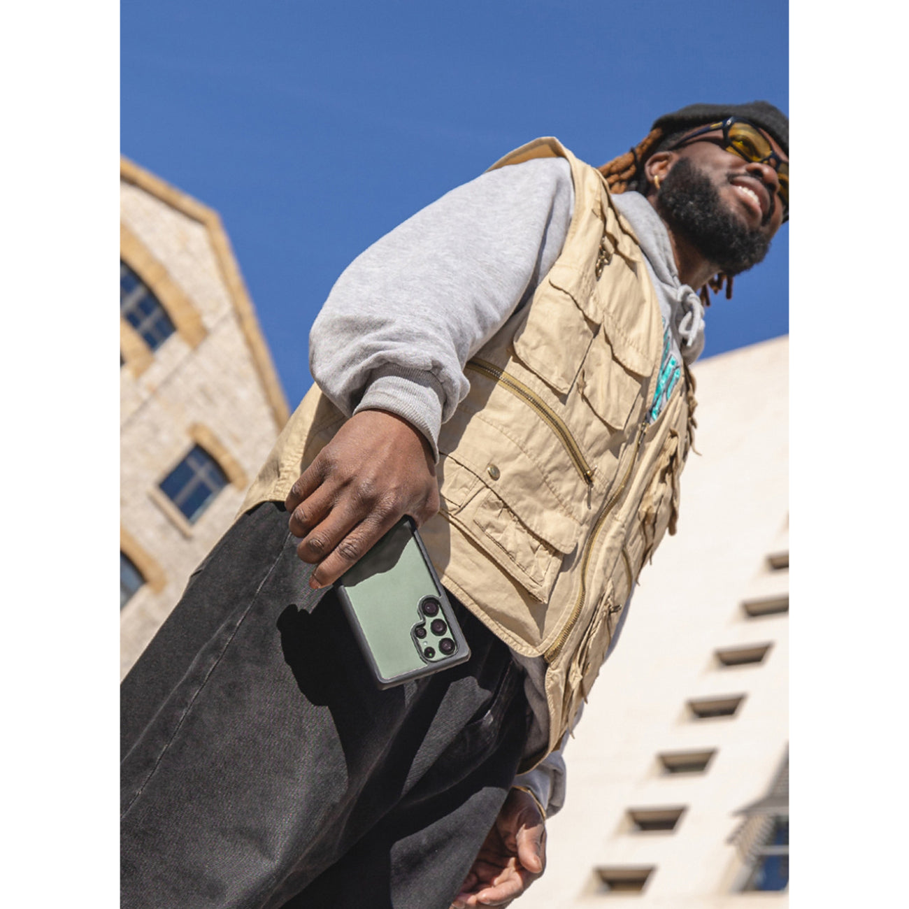 ITSkins Hybrid Solid Case for Samsung Galaxy S23 Ultra - Black/Clear