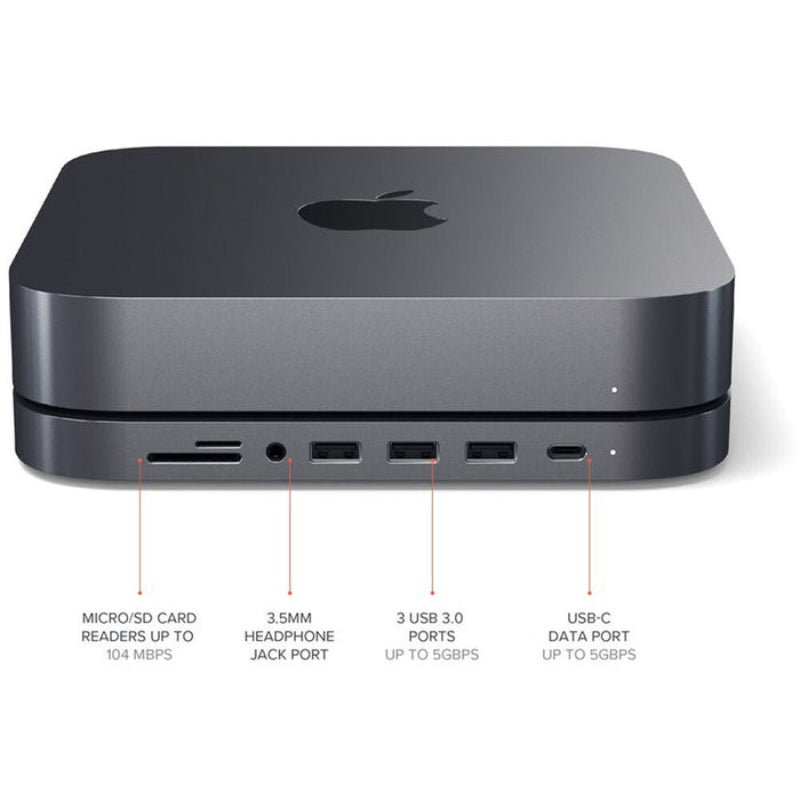 Satechi USB Type-C Aluminum Stand and Hub for Apple Mac mini - Space Gray