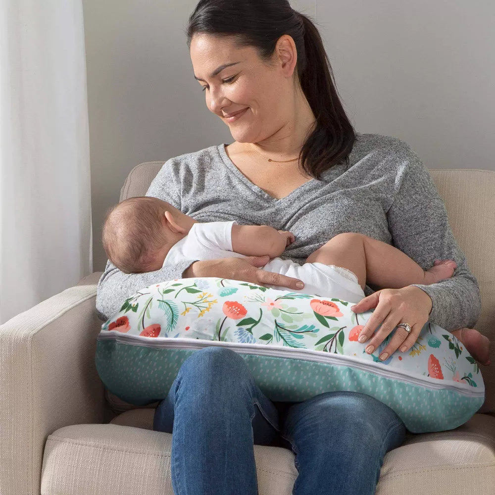 Funda de almohada de lactancia original Boppy Premium - Mint Flower Shower