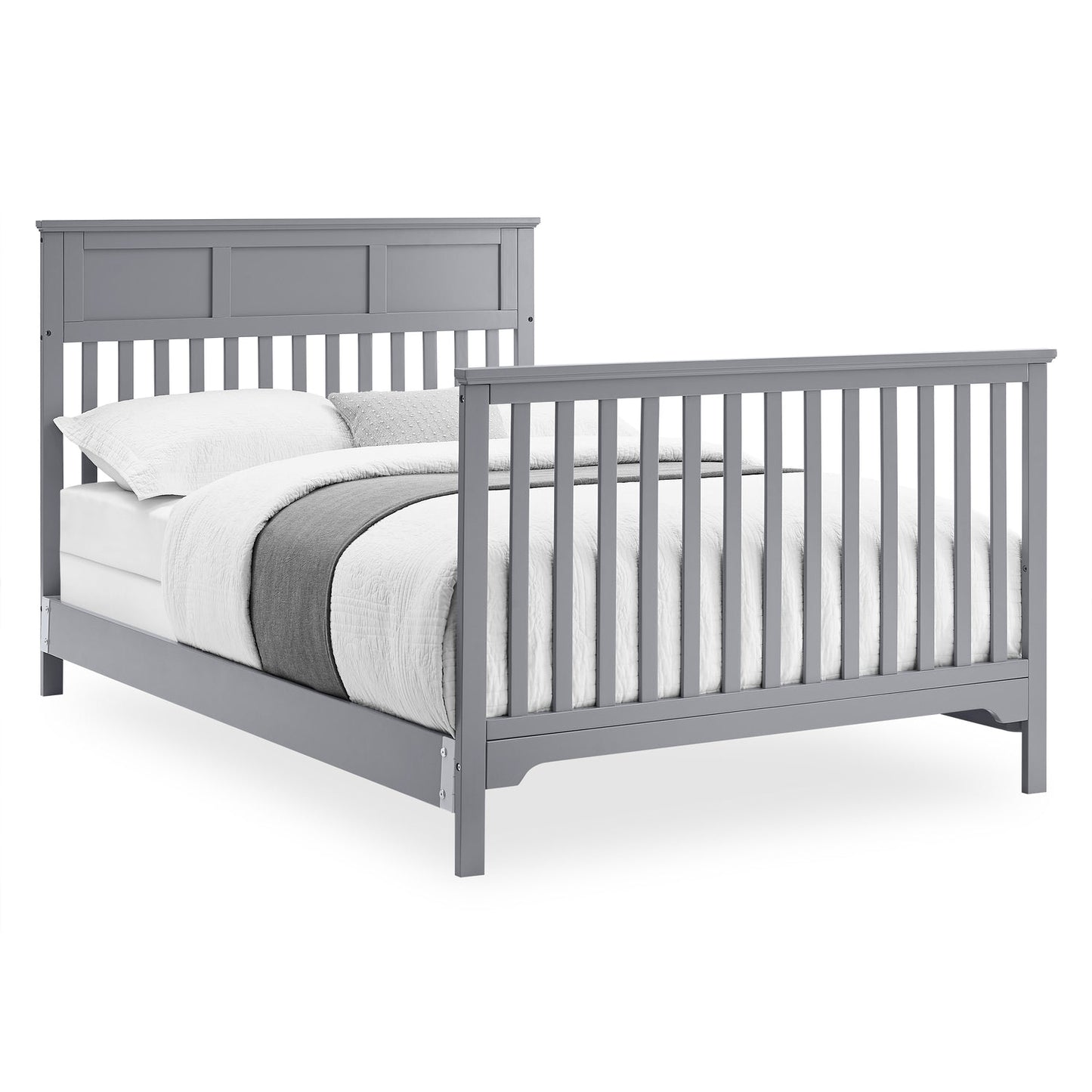 Delta Children Sweet Beginnings Hart Flat Top Gray 6-in-1 Convertible Wooden Crib