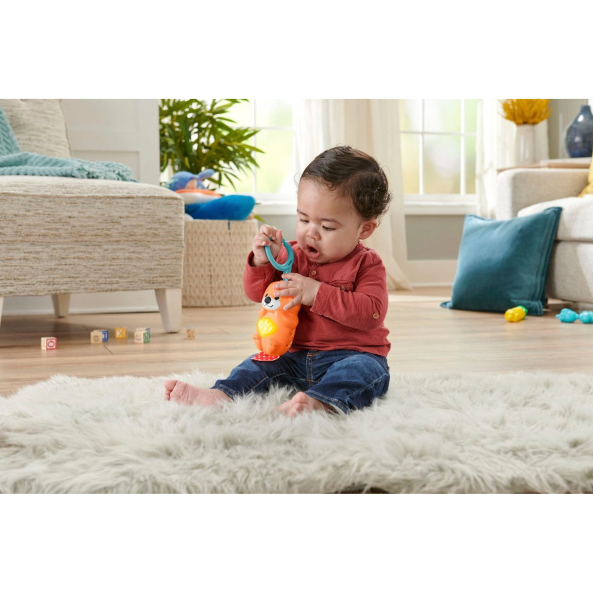 Fisher-Price 3-in-1 Music Glow and Grow Gym Infant Playmat with Lights and Removable Toys