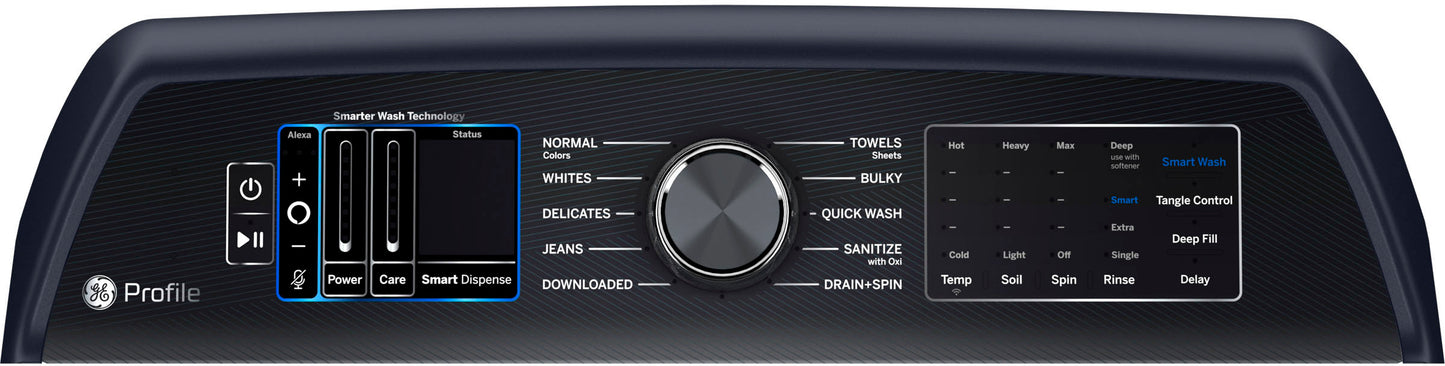 GE PTW900BPTRS 5.4 cu. ft. Top Load Washer with Smarter Wash Technology - Sapphire Blue, ENERGY STAR certified