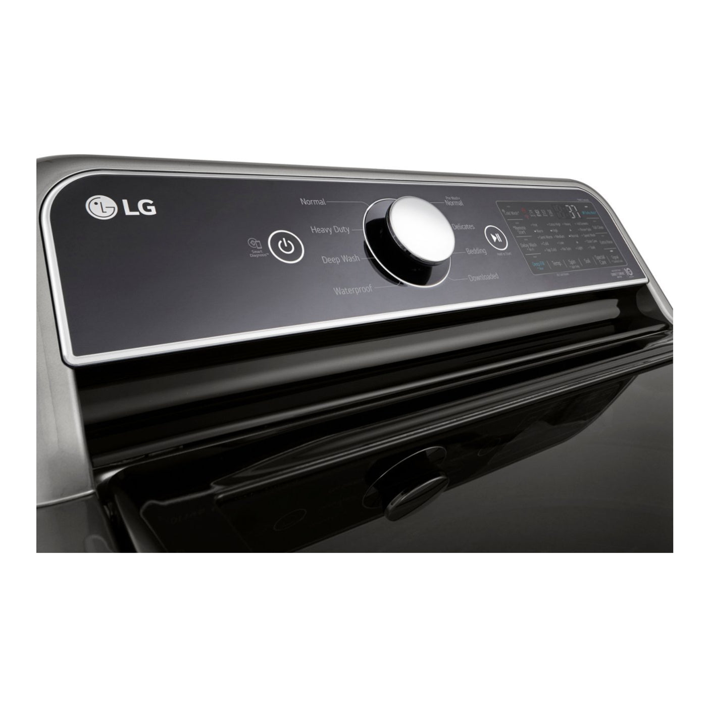 Lavadora de carga superior LG WT7405CV de 5,3 pies cúbicos con Wi-Fi y funciones inteligentes - Acero grafito