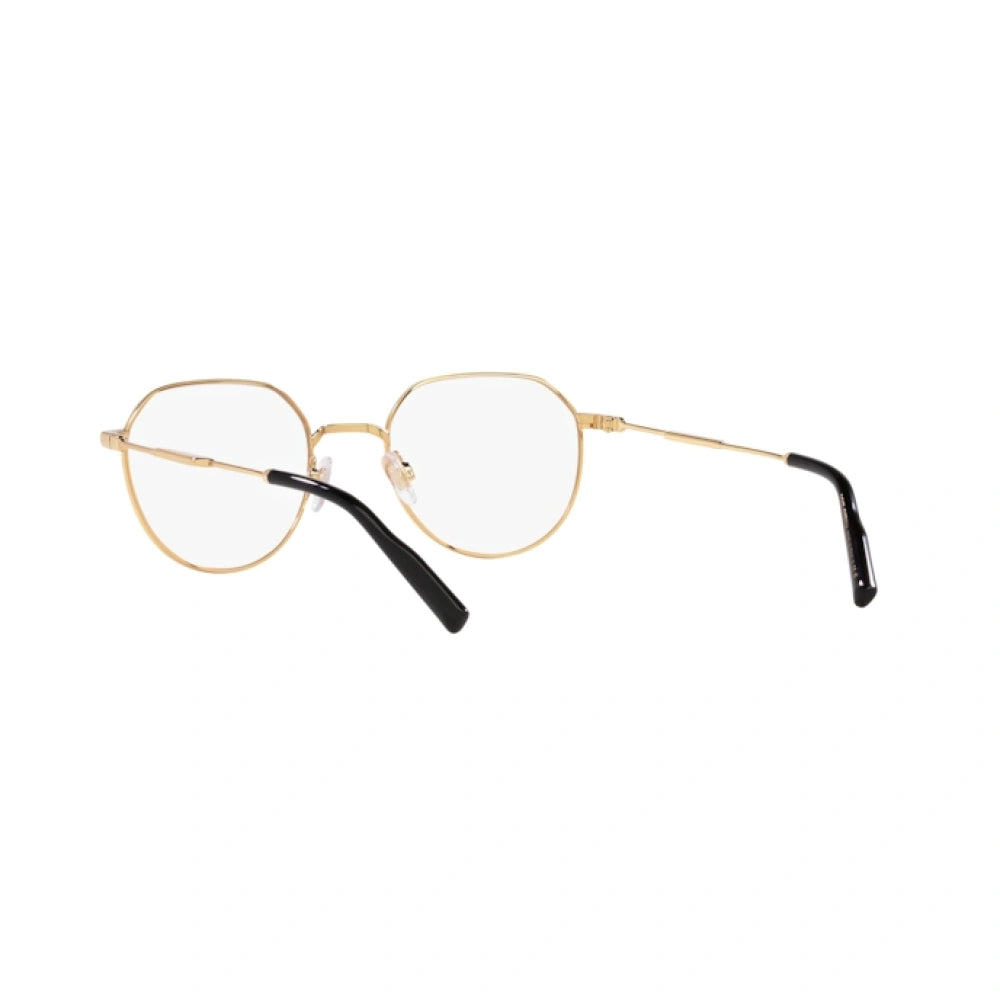 Dolce & Gabbana Men's Round Eyeglasses, Gold/Black