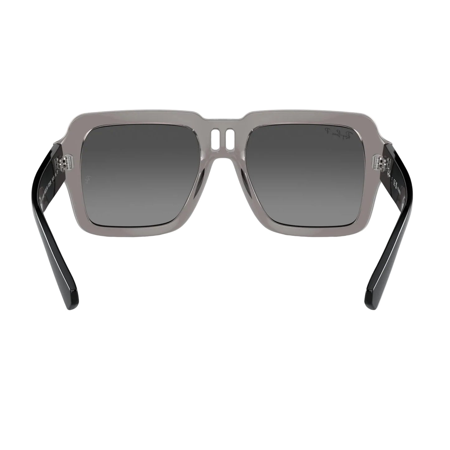 Gafas de sol unisex Ray-Ban Magellan RB4408 con degradado cuadrado: gris transparente pulido/plata/gris