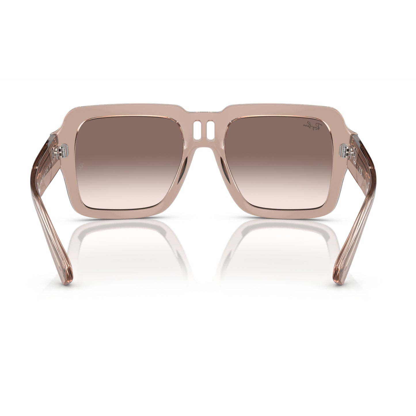 Ray-Ban Magellan Unisex RB4408 Square Gradient Sunglasses - Polished Transparent Light Brown/Silver