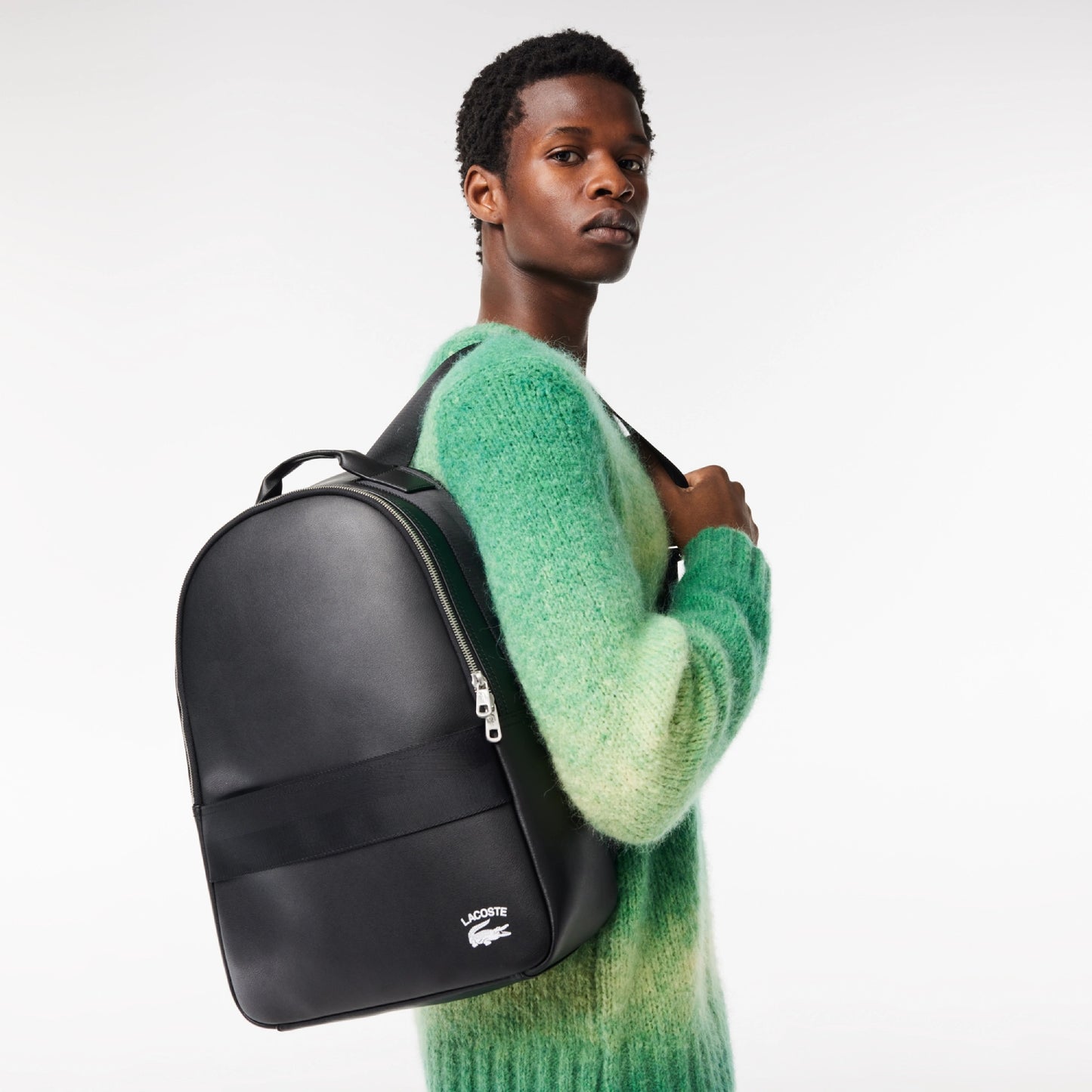 Lacoste Practice Leather Backpack - Black