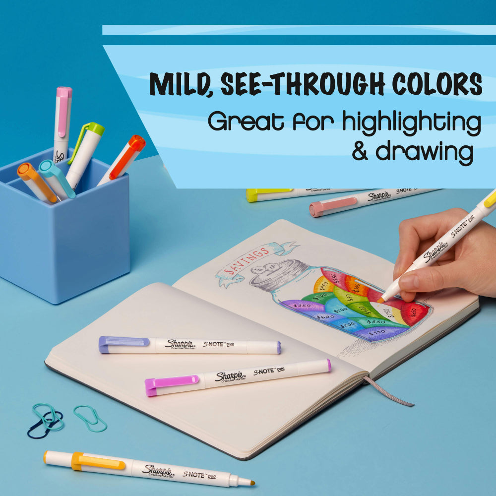 Marcadores creativos de doble punta Sharpie S-Note Duo (juego de 8)