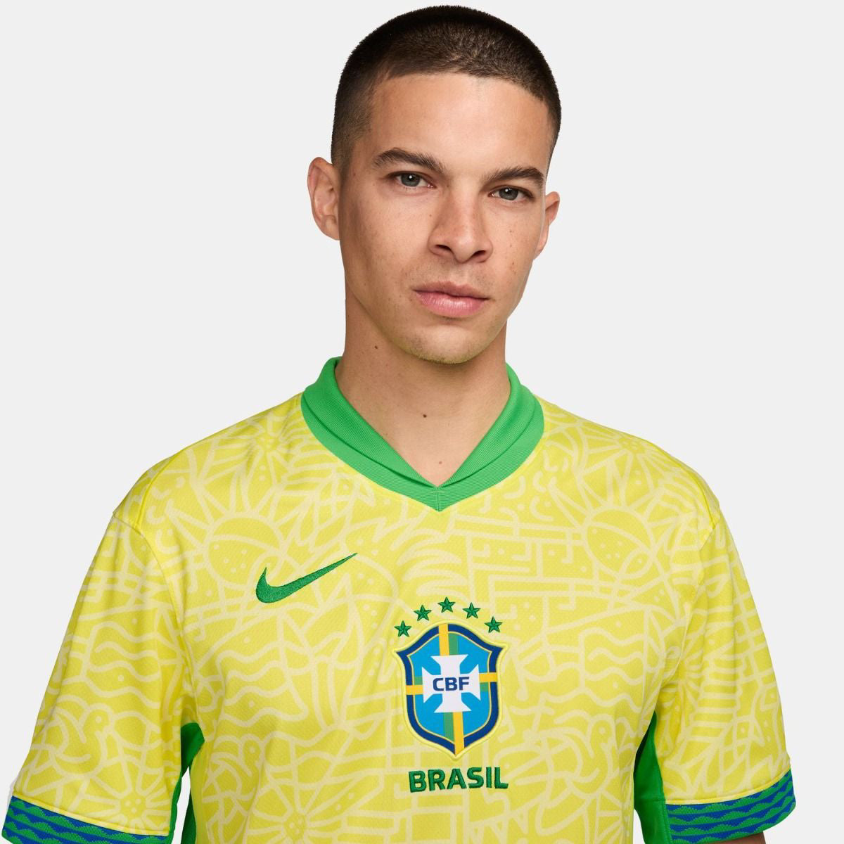 Nike Brazil 2024 Home Stadium Men's Medium Soccer Replica Jersey - Yellow