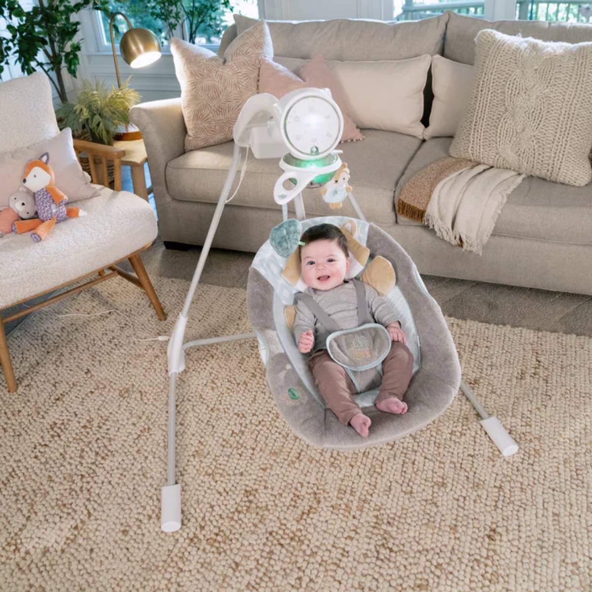 Ingenuity Kitt the Fox InLighten Soothing Swing - Grey/White