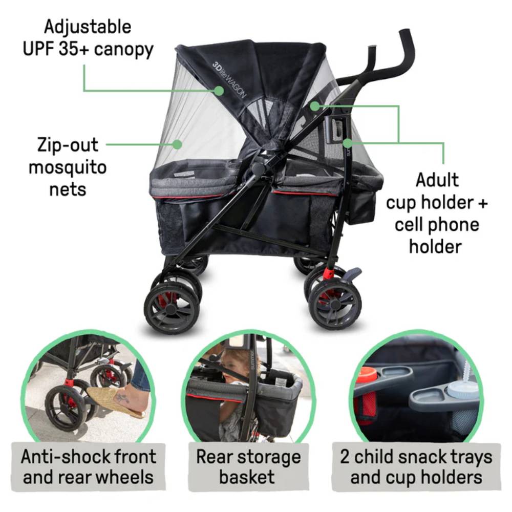 Ingenuity 3Dlite Wagon Convenience Stroller - Red/Black