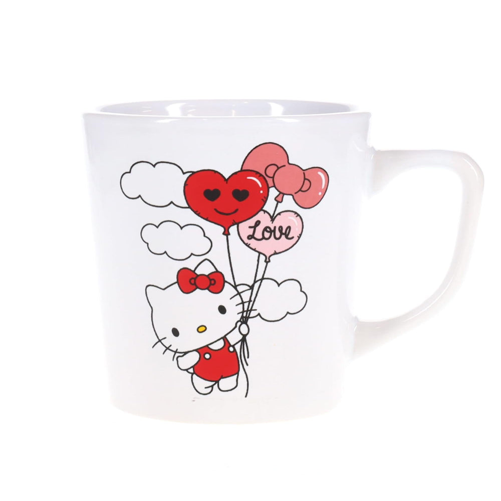 Sanrio Hello Kitty Love Balloon Wide Rim 17 oz Ceramic Mug - White