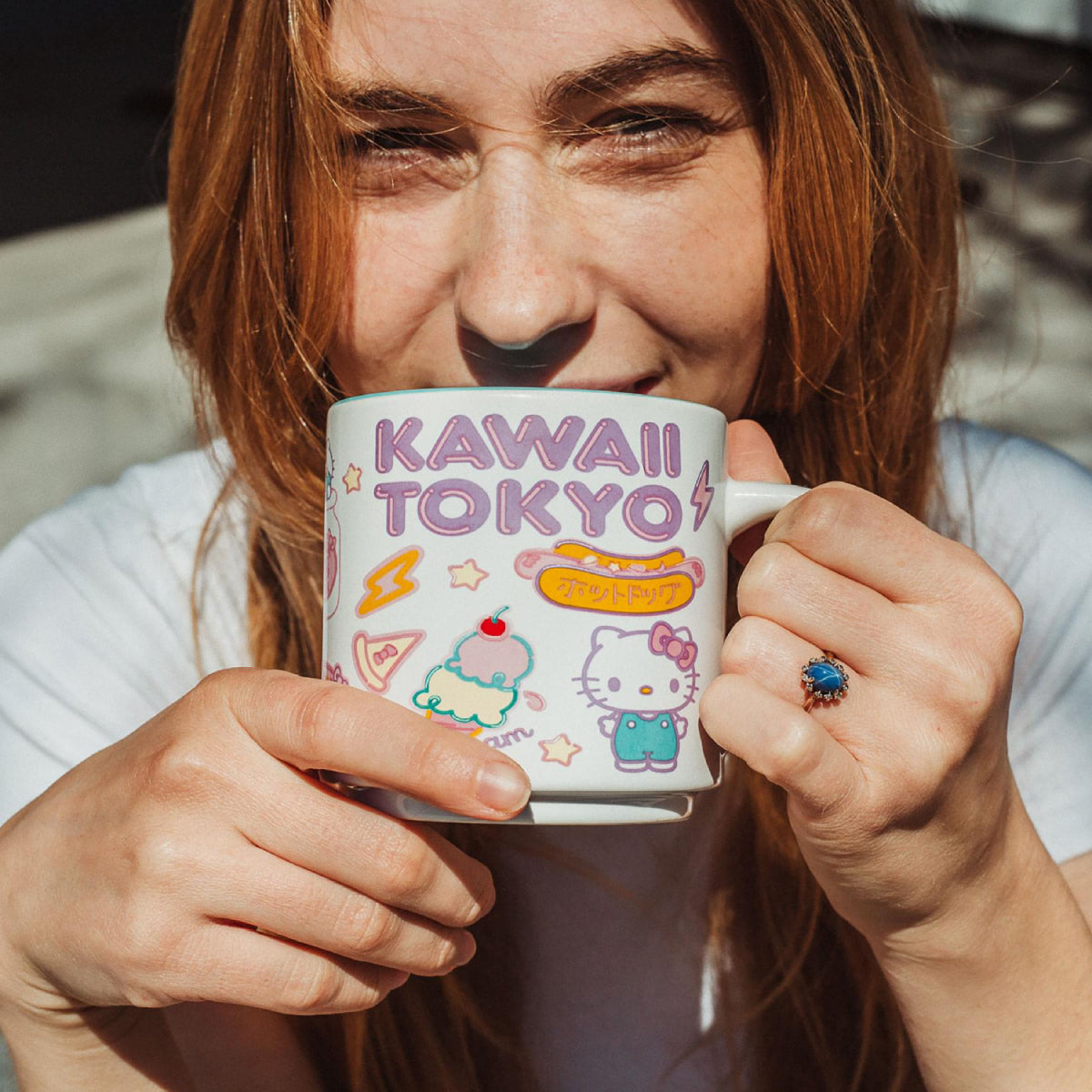 Sanrio Hello Kitty Allover Icons 13 oz Ceramic Stacking Mug - Multicolor