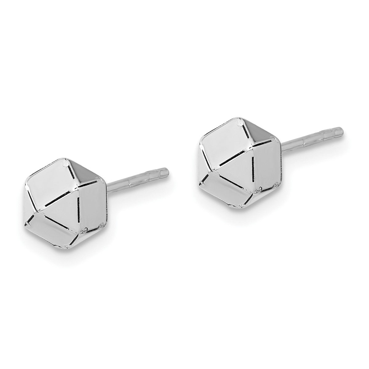 14K Leslie's Women's Geometric Post Earrings in Rhodium Plating-over 14K White Gold