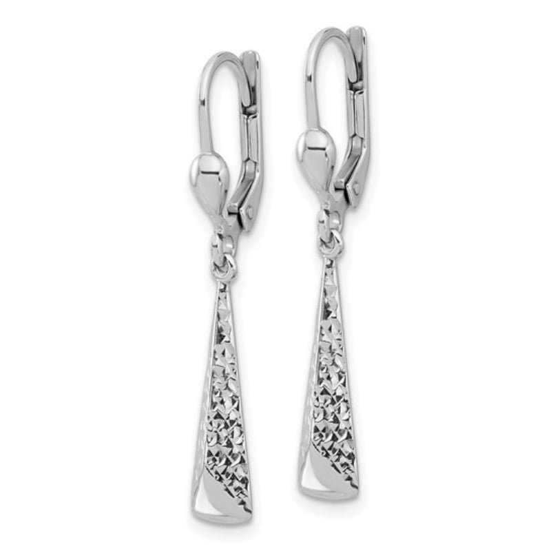 14K Leslie's Women's Diamond-Cut Drop and Dangle Earrings in Rhodium Plating-over 14K White Gold