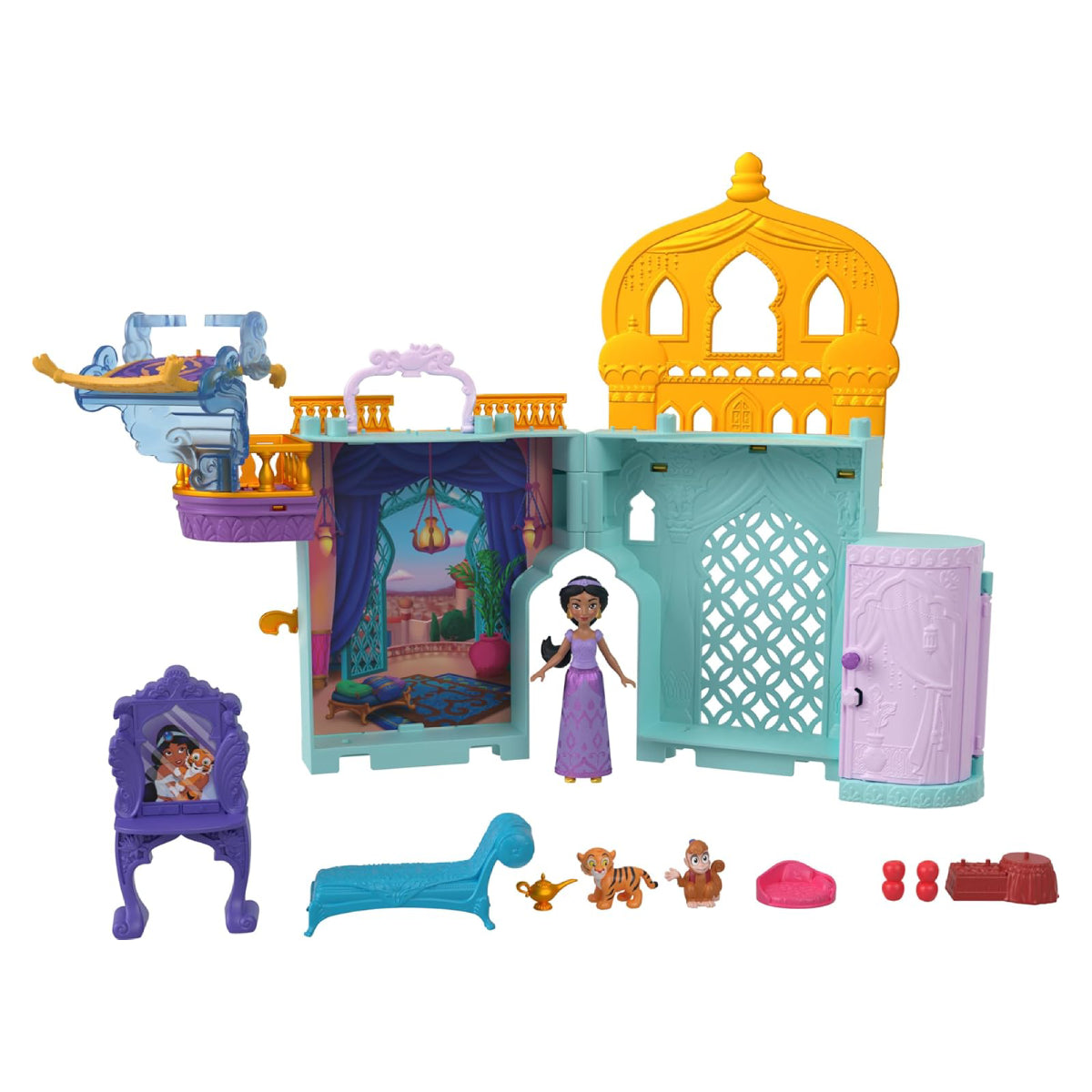 Disney Princess Jasmine Stacking Castle Doll House Playset with Small Doll
