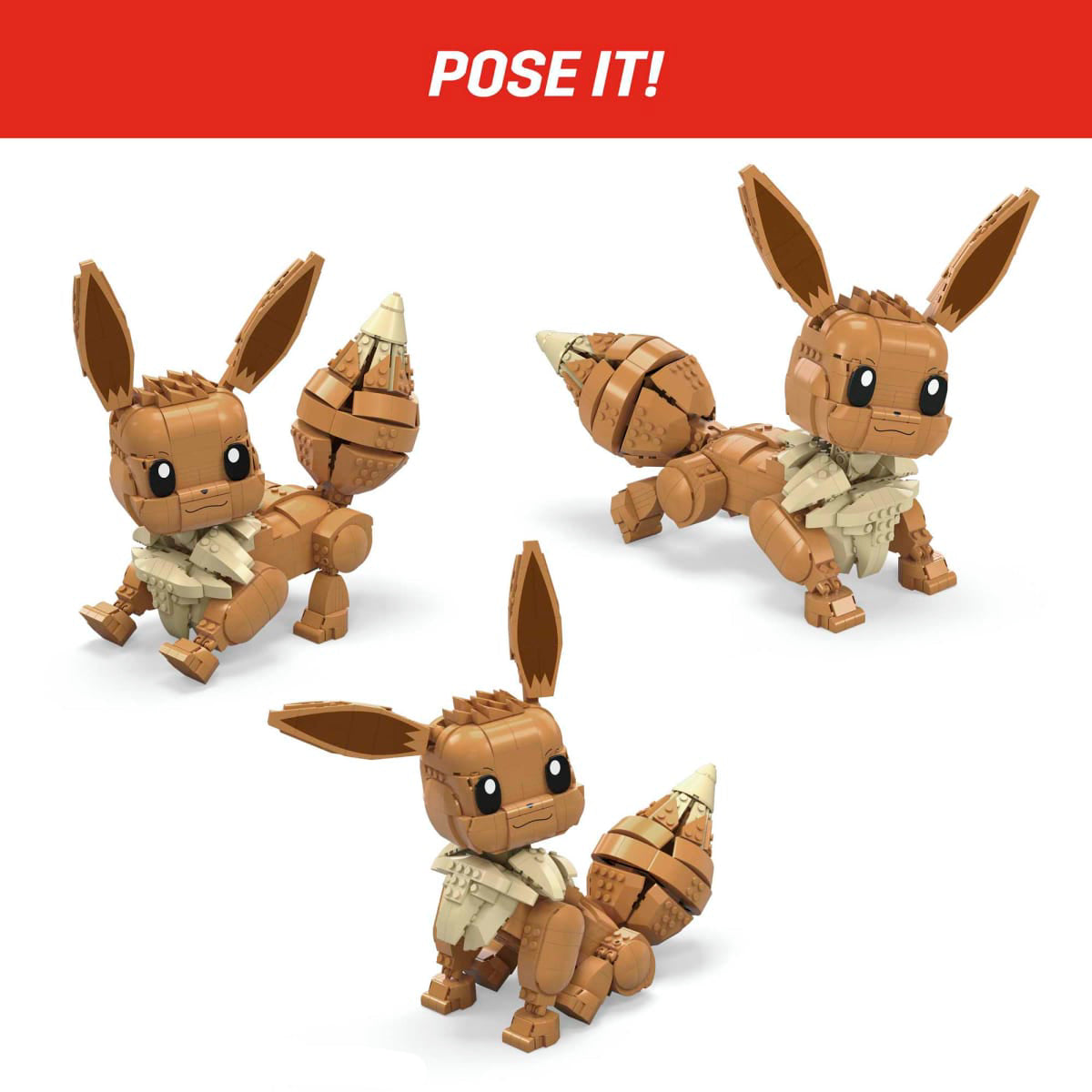 Mega Pokémon Jumbo Eevee Building Toy Set (824-Pieces) - Brown
