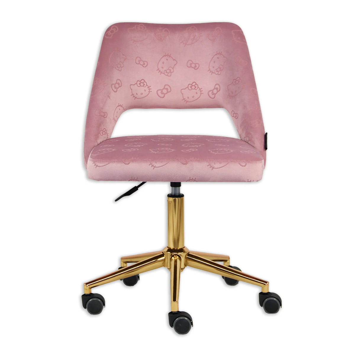 Hello Kitty Swivel Desk Chair with Backrest and Wheels by Impressions Vanity - Pink